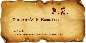 Moszurák Romulusz névjegykártya
