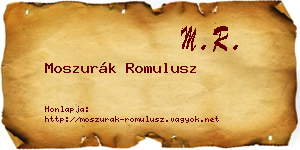 Moszurák Romulusz névjegykártya